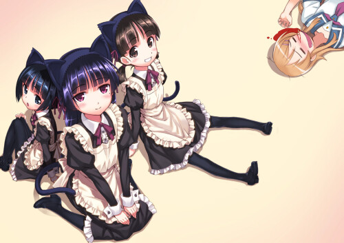 yande.re-188432-animal_ears-blood-gokou_hinata-gokou_ruri-gokou_tamaki-kousaka_kirino-maid-matsuryuu-nekomimi-pantyhose-seifuku-tail.jpg